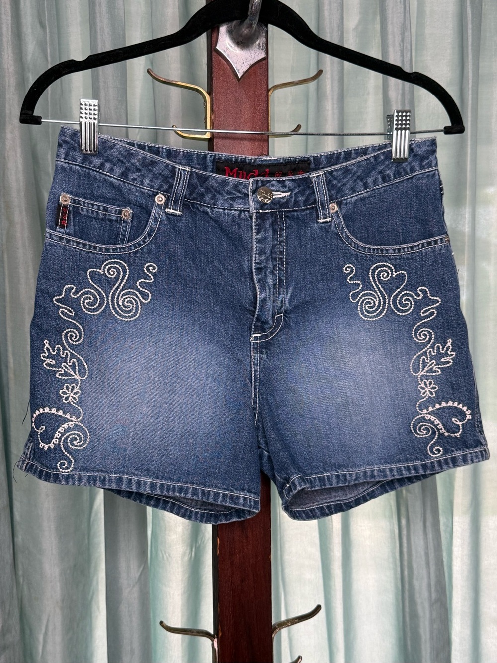 Y2K Mudd Embroidered Denim Shorts